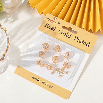 10 шт. латунные серьги-гвоздики KK-BBC0020-90-1