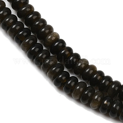 Естественный золотистый отлив обсидиан бисер пряди G-K343-C49-01-1