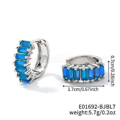 Латунные прямоугольные серьги-кольца NZ4361-3-1