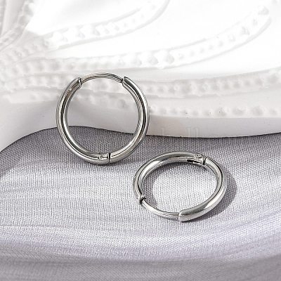Серьги-кольца Huggie Hoop из нержавеющей стали 304 EJEW-G272-02-12mm-P-1