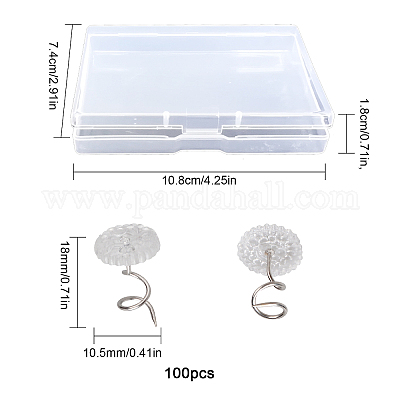 100 Pcs Bedskirt Pins, Twist Pins with Clear Heads, Bed Skirt Pin