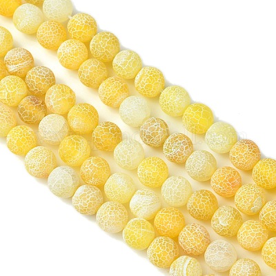 Природные треск агат бисер нитей X-G-G055-8mm-6-1