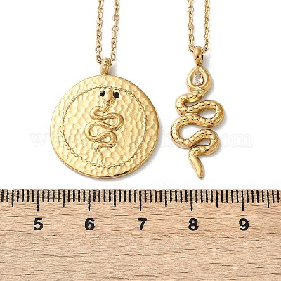 Двухслойные ожерелья из нержавеющей стали 304 NJEW-S435-03G-B-1