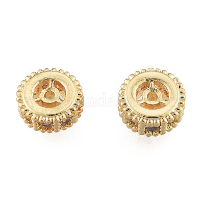 Латунные прозрачные бусины из циркония KK-N259-33-1