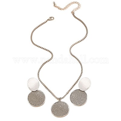 Овальные и плоские круглые ожерелья из сплава с подвесками и серьги-гвоздики для женщин FS-WG38819-01-1