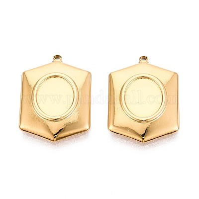 Оправы для подвесок из нержавеющей стали 304 в виде кабошонов STAS-T067-12G-1