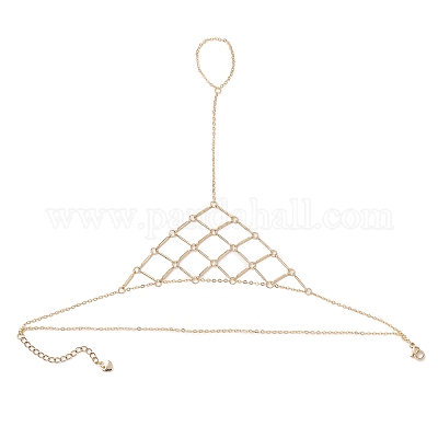 Браслеты на ногу с треугольным кольцом из нержавеющей стали 304 для женщин AJEW-AN00665-1