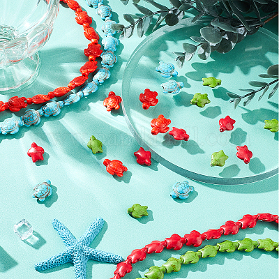 4 нить 4 нити окрашенных синтетических бирюзовых бусин 15~18x12~14x6~8 стилей G-GA0001-62-1