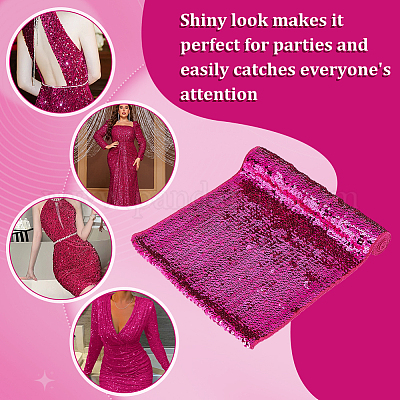 Двусторонняя ткань с блестками из полиэстера и домашних животных DIY-WH0453-78A-1