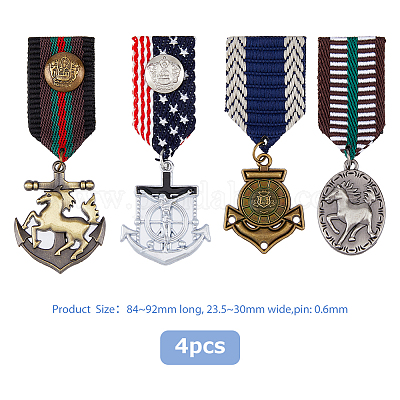 4 шт. 4 шт. булавки для лацкана с подвеской в виде якоря JEWB-FH0001-19-1