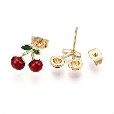 Серьги-гвоздики из латуни EJEW-G430-06C-G-1