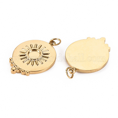 Оправы для подвесок из нержавеющей стали 304 в виде кабошонов STAS-S116-237G-1