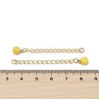 Удлинитель цепочки из хирургической нержавеющей стали 316 с ионным покрытием (IP) с круглым подвесом из натурального нефрита STAS-A097-01G-12-1