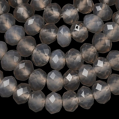 Серый натуральный агат бисера пряди&nbsp;G-D344-A19-03-1