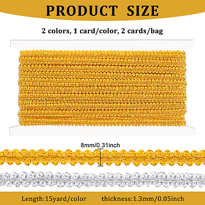 2 карточка 2-х цветная отделка из металлизированного полиэстерового кружева OCOR-FG0001-39-1