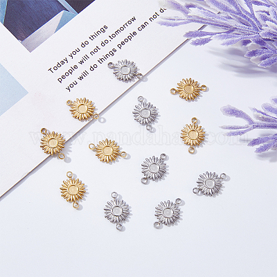 12 шт. 2-цветное ионное покрытие (IP) из нержавеющей стали 304 STAS-DC0014-22-1