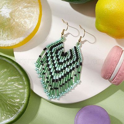 Серьга-гвоздик из нержавеющей стали 304 со стеклянным подвесом EJEW-MZ00176-03-1