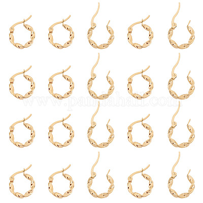 20 пара серег-колец из нержавеющей стали 201 EJEW-UN0001-93-1