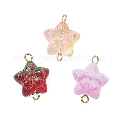 3 шт. 3-х цветные прозрачные стеклянные звенья PALLOY-JF04444-1