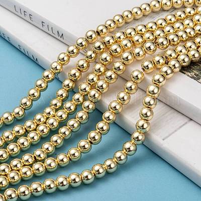 Гальванизировать немагнитных синтетический гематит нитей бисера X-G-Q466-6mm-01-1