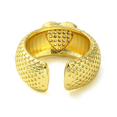 Открытое кольцо-манжета из латуни с микропаве из кубического циркония RJEW-K256-15G-1