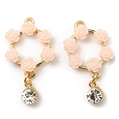 Подвески из цветочной гирлянды из смолы ALRI-L050-03G-1