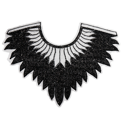 Отделка воротника из полиэстера с компьютерной вышивкой DIY-WH20002-206A-1