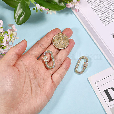 2 шт. латунные подвески-карабин с микропаве из кубического циркония FIND-CA0010-98-1