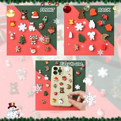 45 шт. 15 стиля рождественские непрозрачные кабошоны из смолы RESI-YW0001-99-1