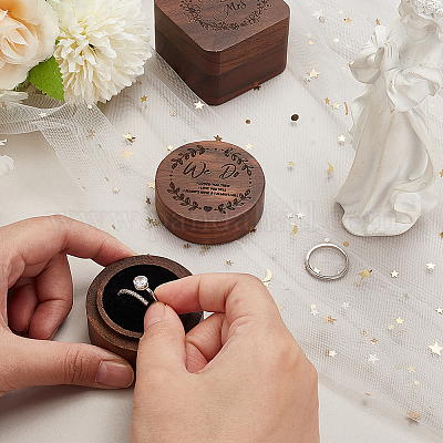 Подарочные коробки для хранения деревянных колец CON-WH0109-003-1