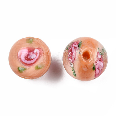 Бусы лэмпворк ручной работы LAMP-N021-45F-1