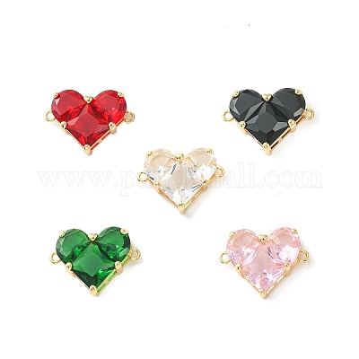 Шармы-соединители из латуни с паве из кубического циркония KK-L208-04G-M-1