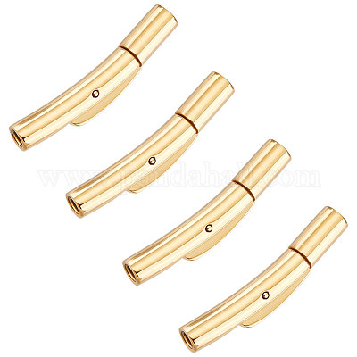 Shop UNICRAFTALE 4 Sets 304 Stainless Steel Column Bayonet Clasps 1.8-2 mm  Hole Tube Leather Cord Ends Caps Snap Connectors Golden Snap Lock Material Clasps  for Bracelets Necklaces Buckle Jewelry Making for