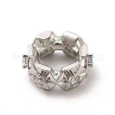 Стойка покрытие латунь кубический цирконий дистанционные бусины KK-G458-10B-P-1