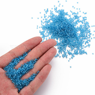 Прозрачные стеклянные цилиндрические бусины флуоресцентного цвета SEED-S047-Q-001-1