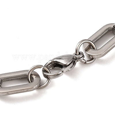 201 браслет из нержавеющей стали с овальными звеньями BJEW-B078-69EBP-1