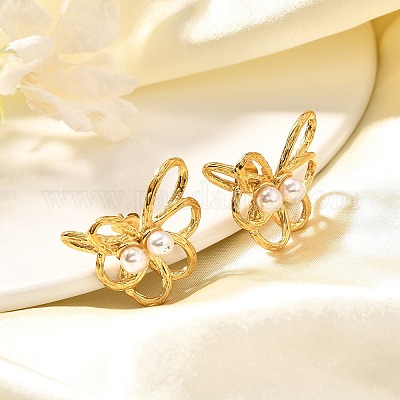 Серьги-гвоздики из нержавеющей стали 304 EJEW-A123-01C-G-1