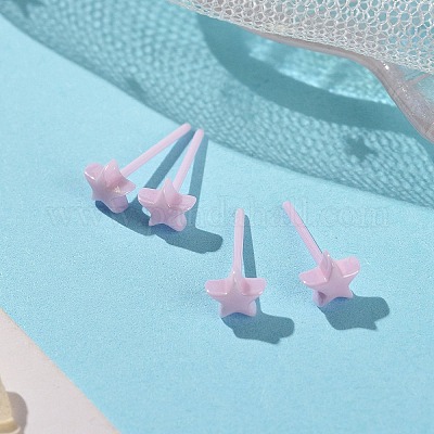 Гипоаллергенные серьги-гвоздики со звездами из биокерамики и циркония EJEW-Z023-06A-1