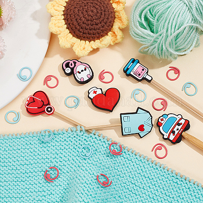 6 шт. 6 стиля медицинская тематика силиконовые бусины протекторы для спиц/стопоры для спиц DIY-NB0010-41-1