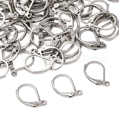 Фурнитура для сережек с застежкой-рычагом из хирургической нержавеющей стали 316l STAS-E194-03P-1