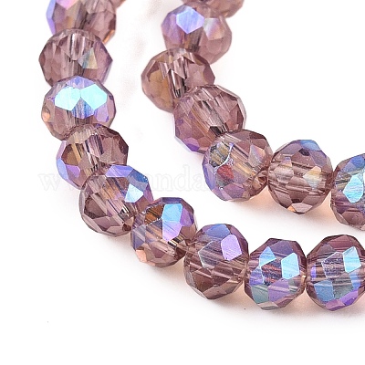 Стеклянные бусины с гальваническим покрытием  EGLA-A044-T2mm-L07-1