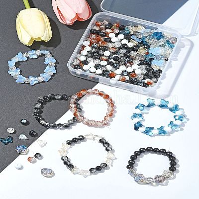 Прозрачные окрашенные стеклянные бусины DIY-FS0007-54-1