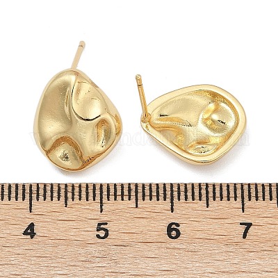 Латунь серьги EJEW-H154-07B-G-1