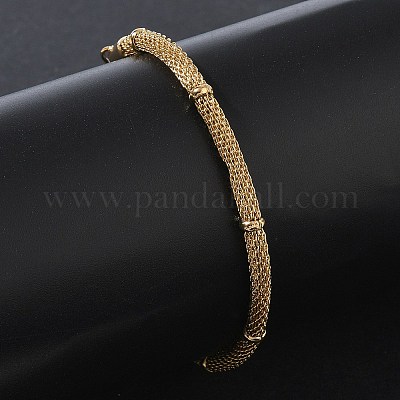 3mm 304ステンレススチール製ラウンドメッシュチェーンブレスレット