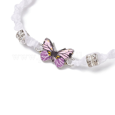 Браслеты из сплава бабочки с эмалевыми звеньями BJEW-JB11722-02-1