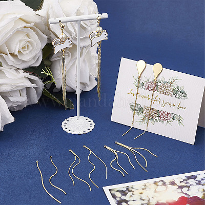 12 шт. 3 стильных латунных цепочки с кисточками большие подвески KK-SC0003-20-1