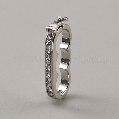 Латунные застежки с прозрачным фианитом и микро-паве FIND-WH0139-238P-1