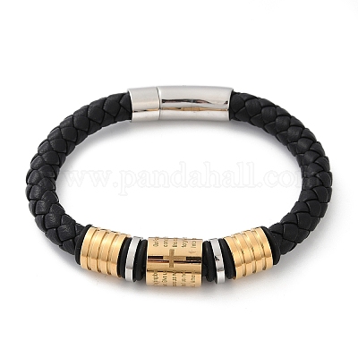 Плетеные браслеты из кожаного шнура из микрофибры BJEW-D304-12G-1