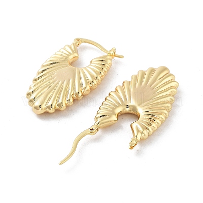 Латунные серьги обруча EJEW-H301-01G-04-1