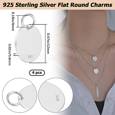 4 шт. 925 подвески из стерлингового серебра STER-BBC0005-37A-1